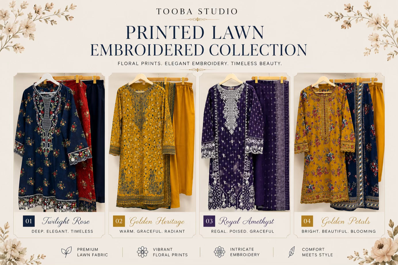 Printed Lawn Embroidered Collection