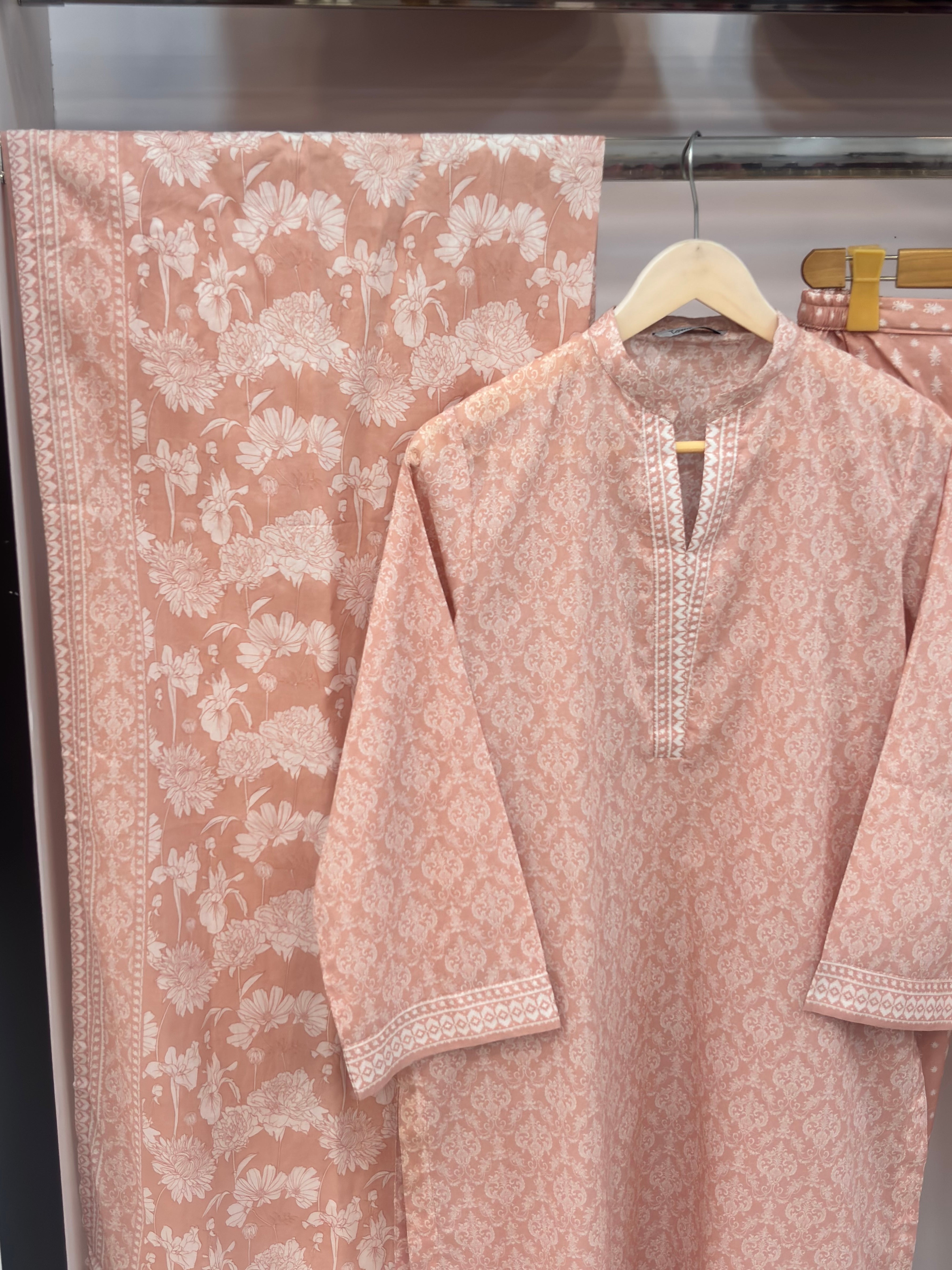 Cool Shades Blush Peach Printed Lawn PL12-C | Summer | Stitched | 3 Piece.