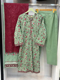 Floral Green Exclusive Printed Lawn PL06-A | Stitched | 3 Piece.