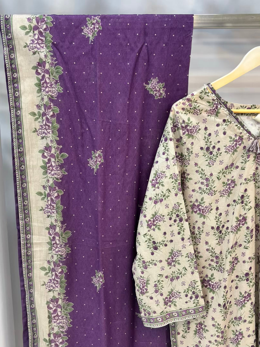 Creamy Lavender Exclusive Printed Lawn PL19-B | Summers | Stitched | 3 Piece.