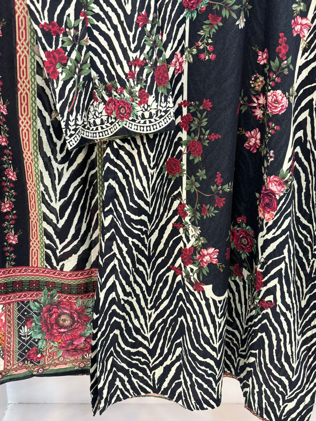 Black Floral Zebra Printed Lawn PL07-A | Stitched | 3 Piece