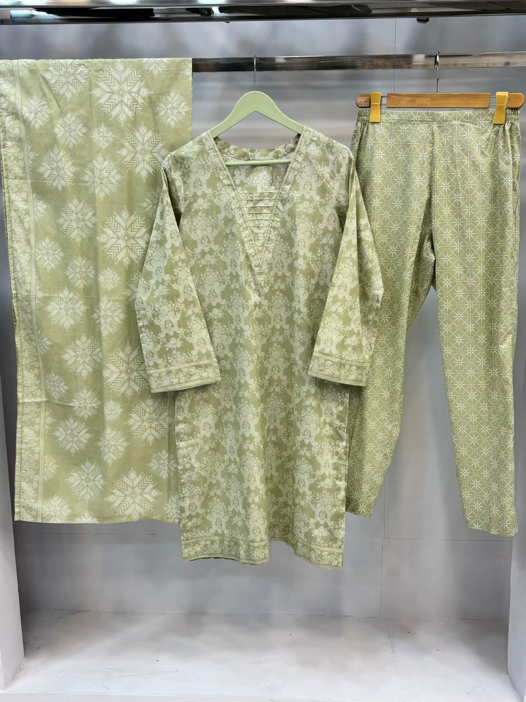 Cool Shades Pistachio Green Printed Lawn PL12-H | Summers | Stitched | 3 Piece.
