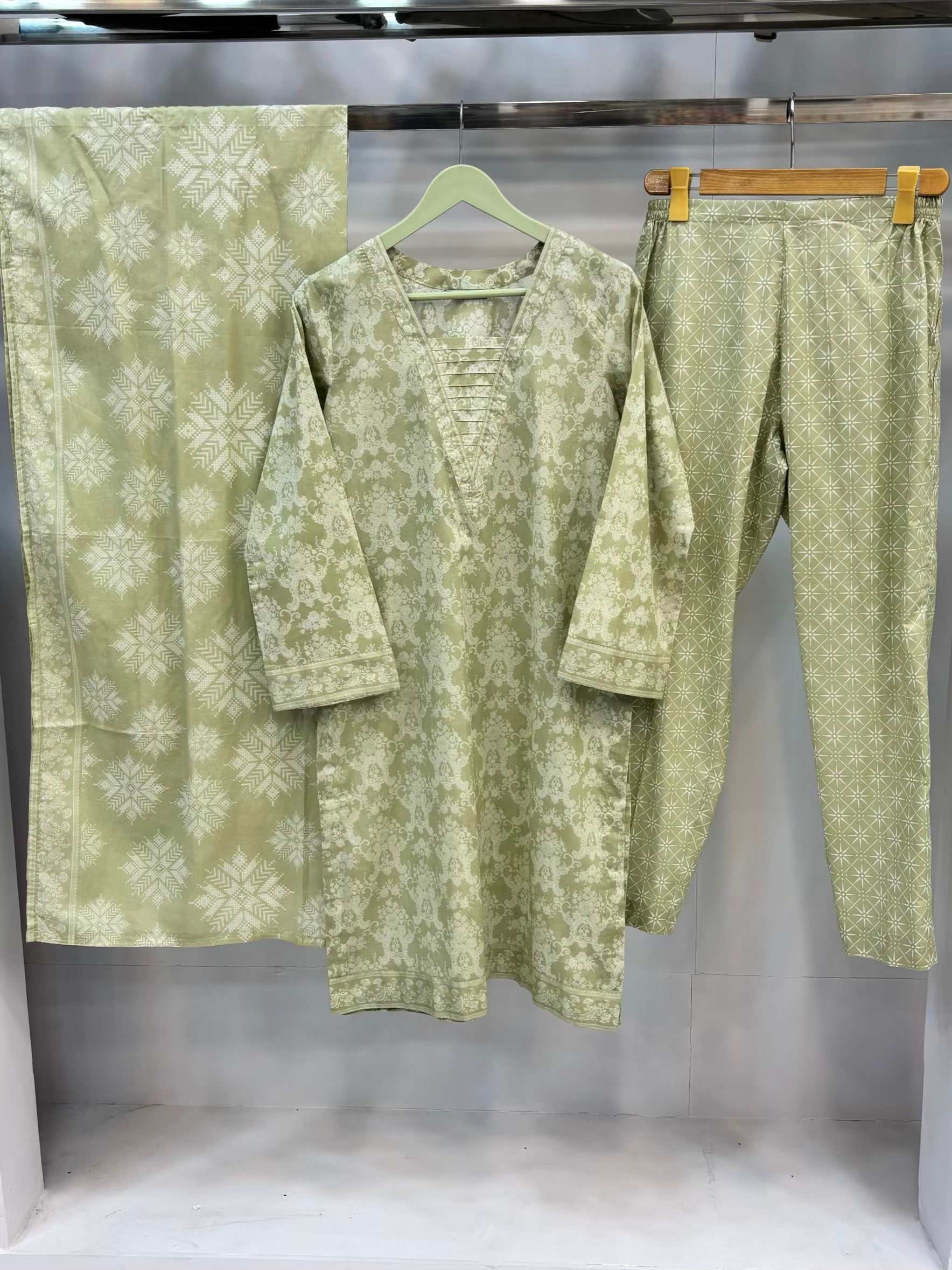 Cool Shades Pistachio Green Printed Lawn PL12-H | Summers | Stitched | 3 Piece.