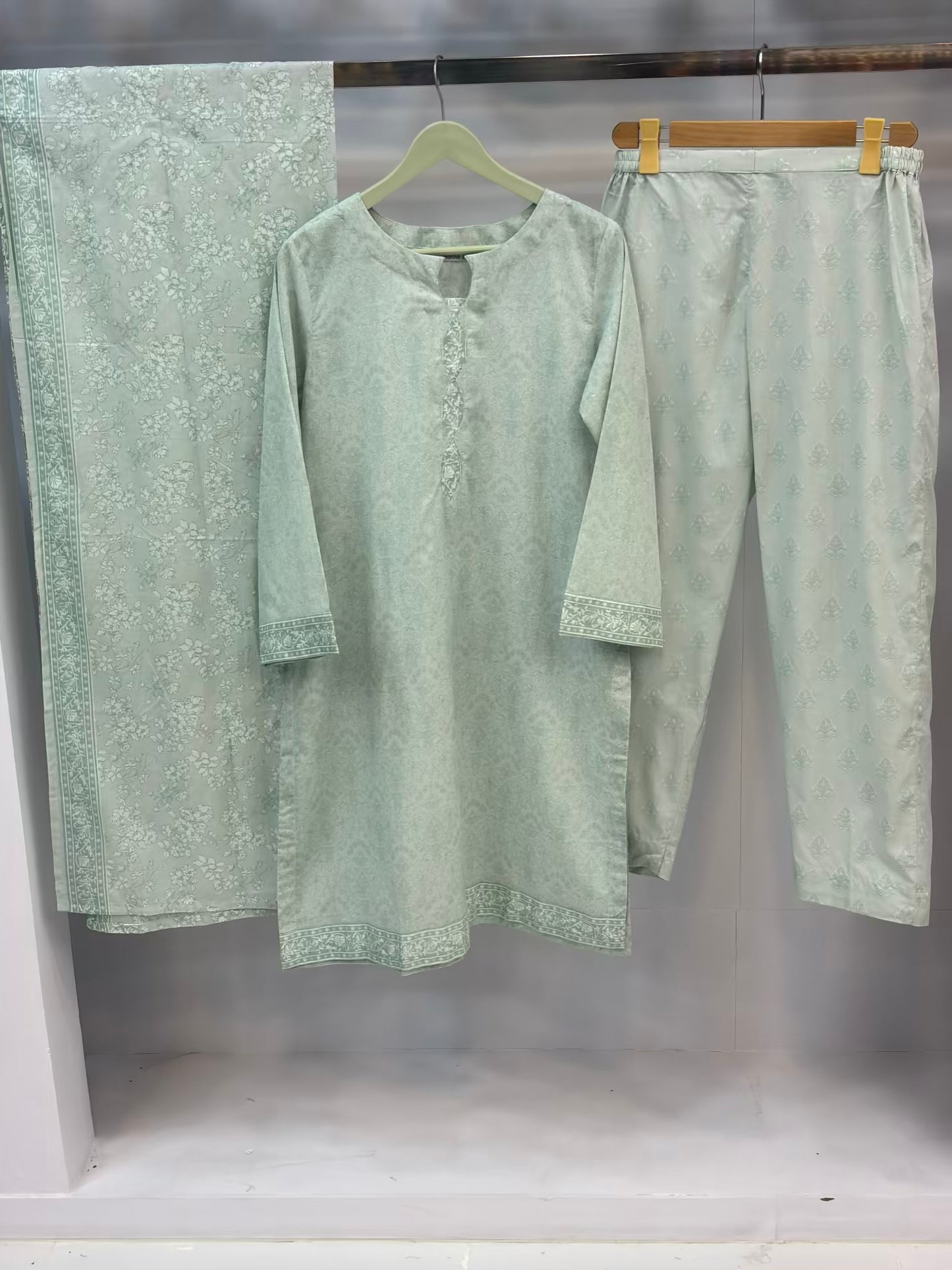Cool Shades Mint Green Printed Lawn PL12-D | Summer | Stitched | 3 Piece.