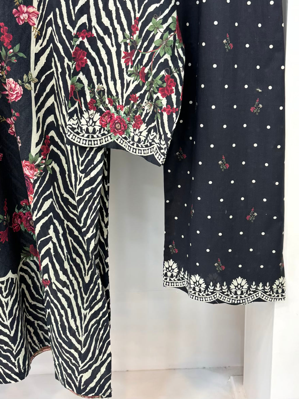 Black Floral Zebra Printed Lawn PL07-A | Stitched | 3 Piece
