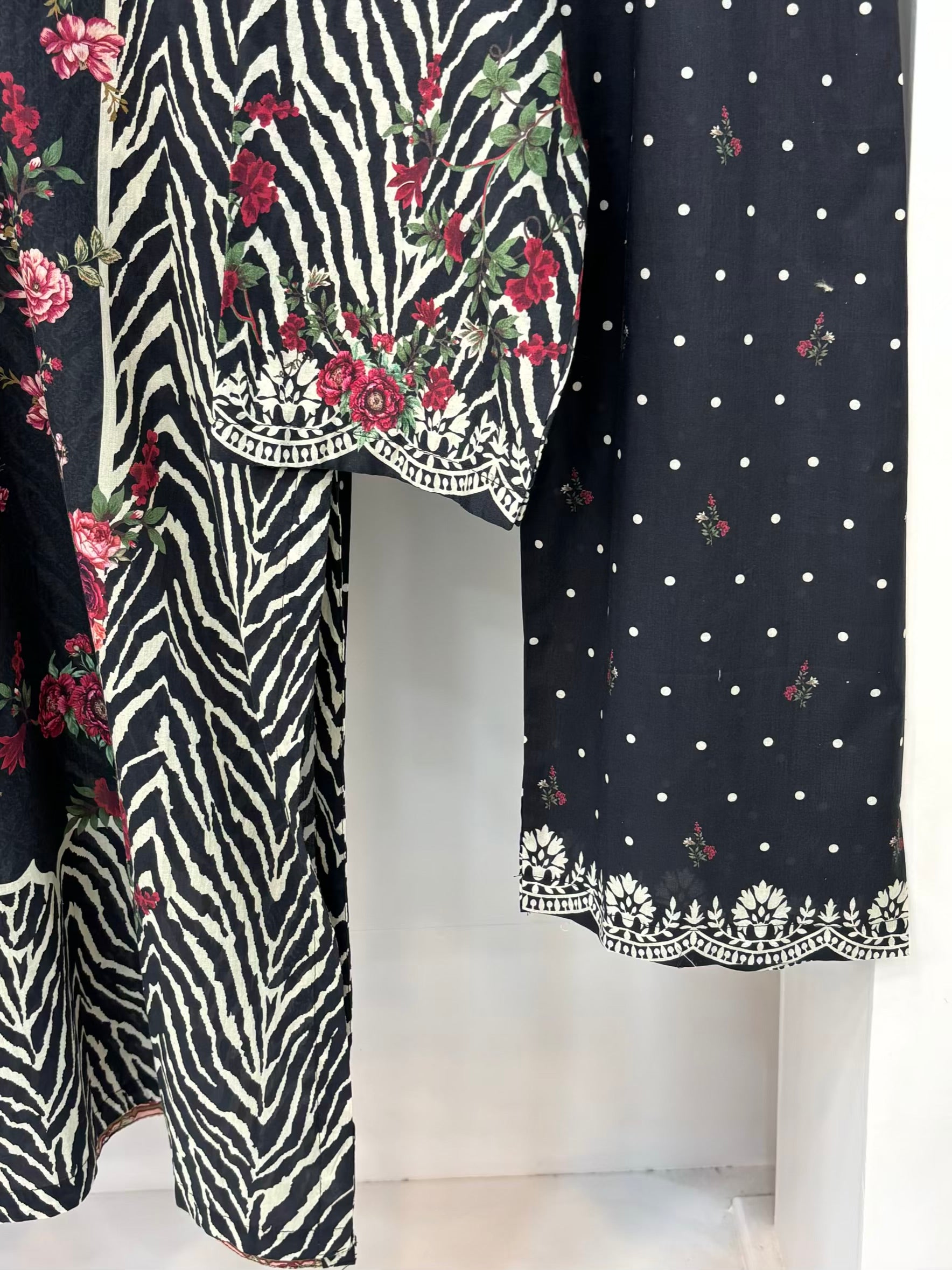 Black Floral Zebra Printed Lawn PL07-A | Stitched | 3 Piece