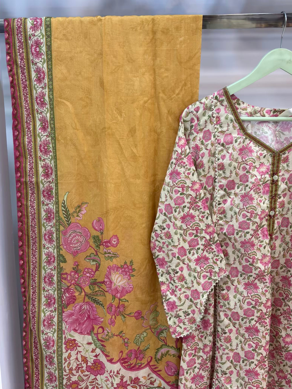 Floral White Pink Printed Lawn Frawk PLF01-A | Stitched | 3 Piece