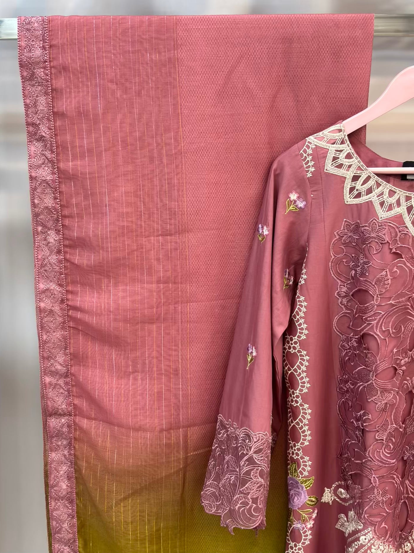 Serafina Blush Embroidered Exclusive Cambric Cotton C01-A | Stitched | 3 Piece