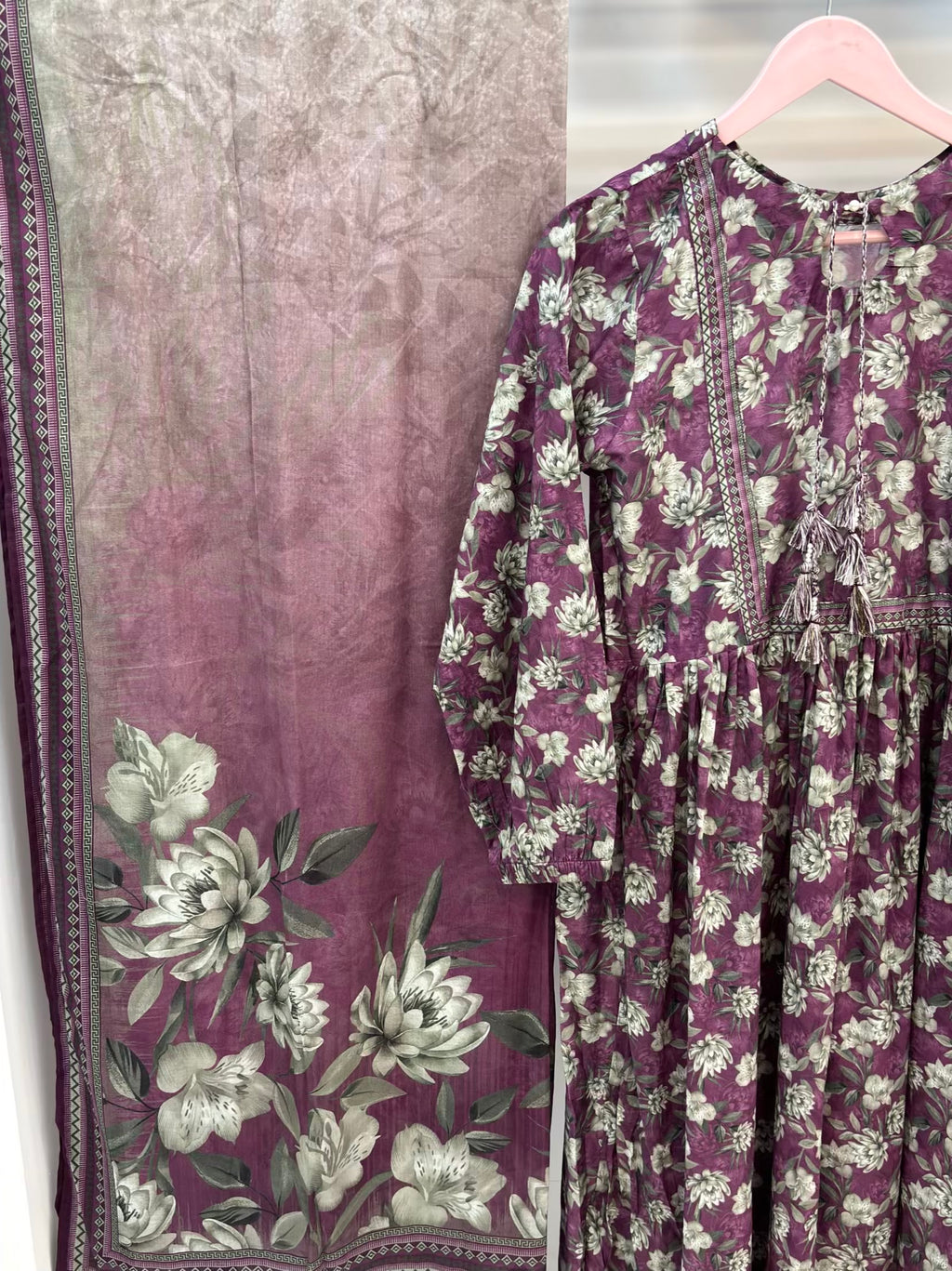 Purple Bloom Printed Lawn Frawk PLF03-A | Stitched | 3 Piece