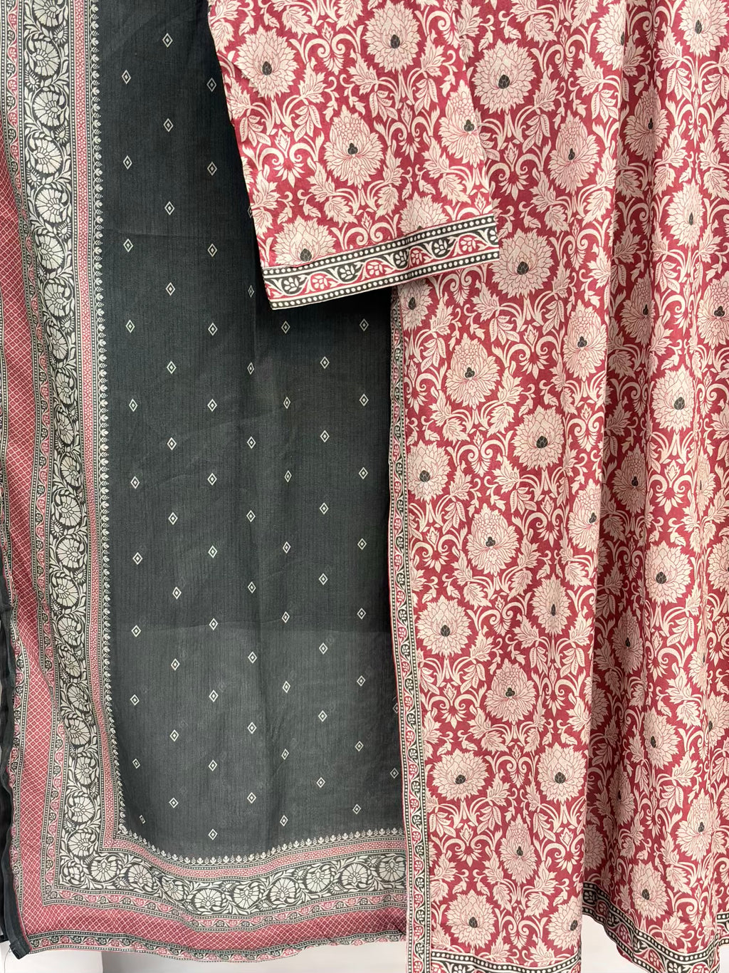 Berry Red Floral Exclusive Printed Lawn PL19-C | Summers | Stitched | 3 Piece