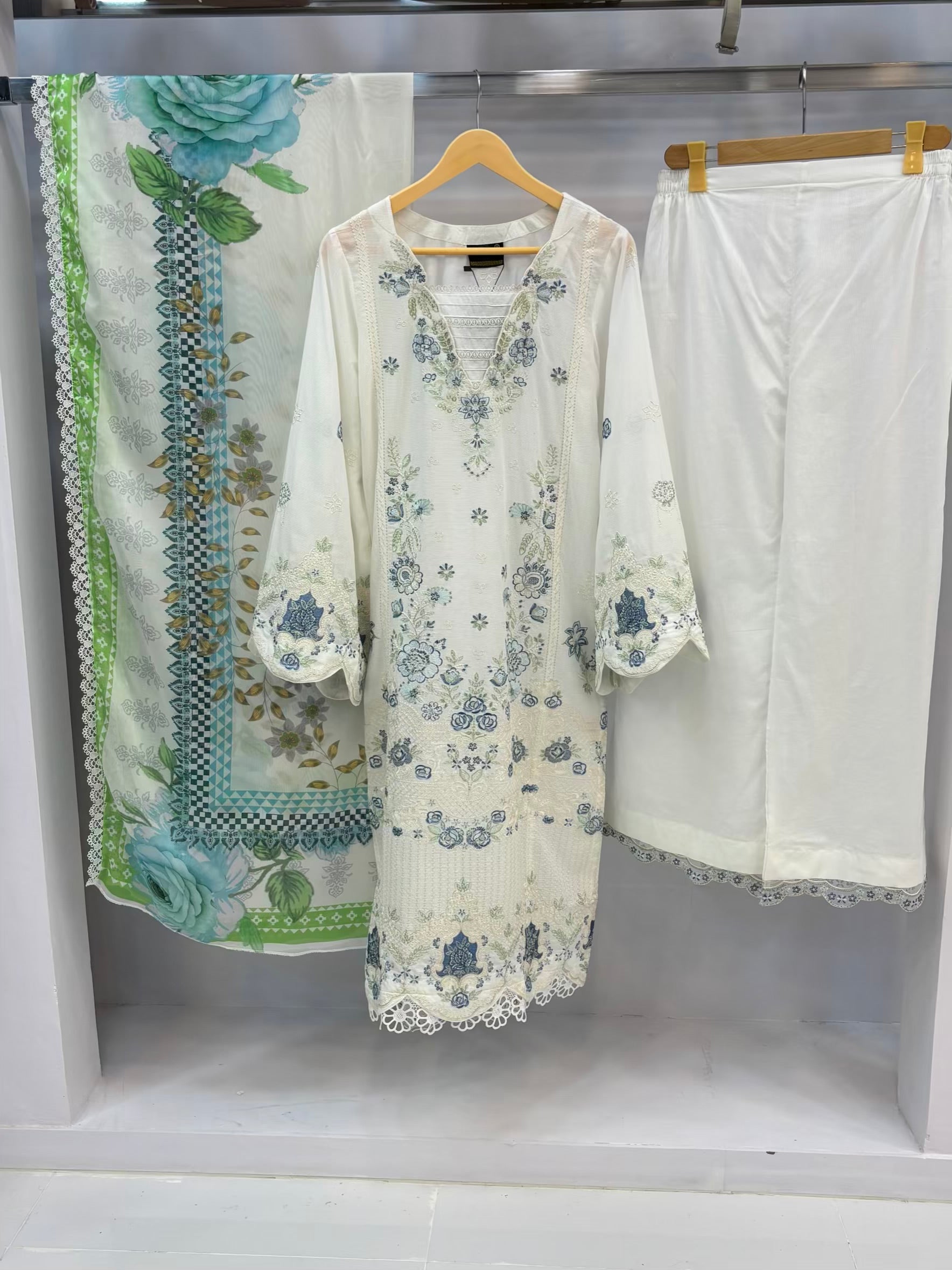 Ivory Bloom Exclusive Cambric Cotton C03-A | Stitched | Summers | 3 Piece.
